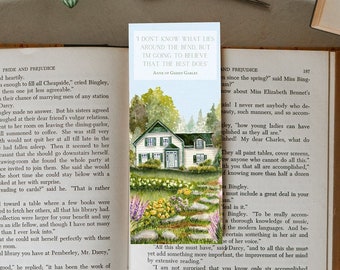 Green Gables Garden Quote Bookmark. LM Montgomery. Book Lover Gift. Fantasy Books. Watercolor. Spring Flowers. Reader Present. Bookish.