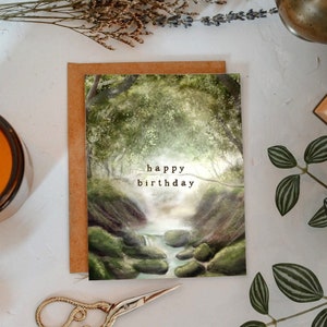 Woodland Birthday Card / Gift / Forest / Hand Painted / Gift for Friend / Book Lover / Best Friend / Adventurer