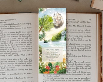 Peter Pan Quote Bookmark. JM Barrie. Book Lover Gift. Fantasy Books. Watercolor. Neverland. Reader Present. Bookish. Pirate Ship. Fairy Dust