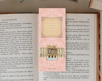 Pride and Prejudice Quote Bookmark. Jane Austen. Book Lover Gift. Fantasy Books. Watercolor. Pemberley. Reader Present. Bookish. Mr. Darcy