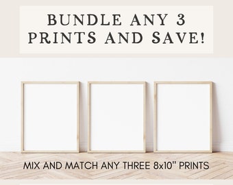 BUNDLE ANY 3 - 8" x 10" Prints in the Shop and Save! / Book Art Gift