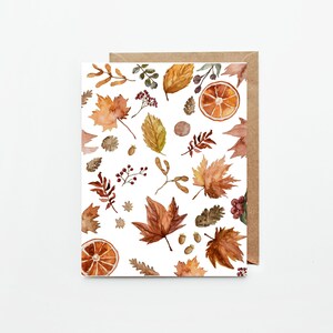 Fall Leaves Card / Blank Thanksgiving Card / Autumn / Cozy Blank Card With Envelope / Birthday Card / Harvest Leaves / Fall Decor