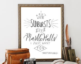 Anne of Green Gables Quote Print: Book Lover Wall Art (8x10)