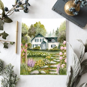 Green Gables Garden Print. Anne Shirley. LM Montgomery. Book Lover Gift. Book Wall Art. Watercolor. Cottagecore. Reader Decor. Book Nook