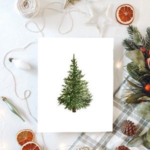 Minimal Tree Print / Book Lover Gift / Christmas Tree / Hand Painted Hygge Winter Scene / Scandinavian / Books / Book Art / Tree