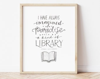 Library Paradise Art Print: Book Lover Gift (8x10)