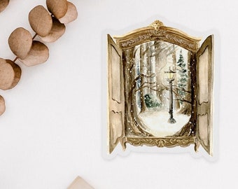 Narnia Wardrobe Sticker: Hand-Painted Waterproof Vinyl Decal / Book Lover Art Gift