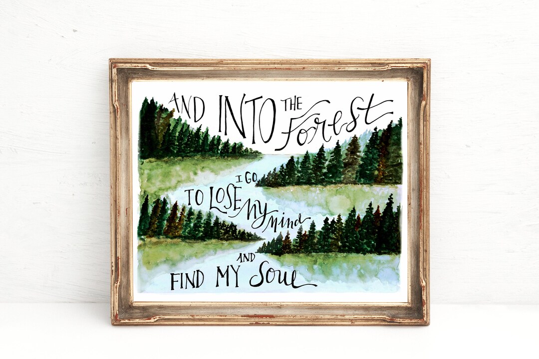 Forest Watercolor Print: Nature Quote Wall Art (8x10) - Etsy