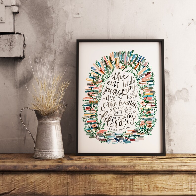 Book Wall Art Print / Book Lover Gift / Library Decor / The image 5