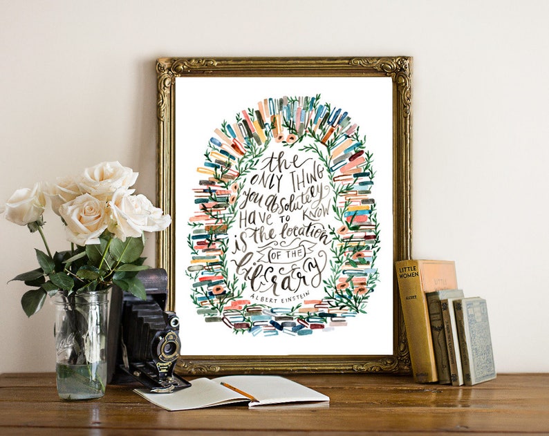 Book Wall Art Print / Book Lover Gift / Library Decor / The image 0