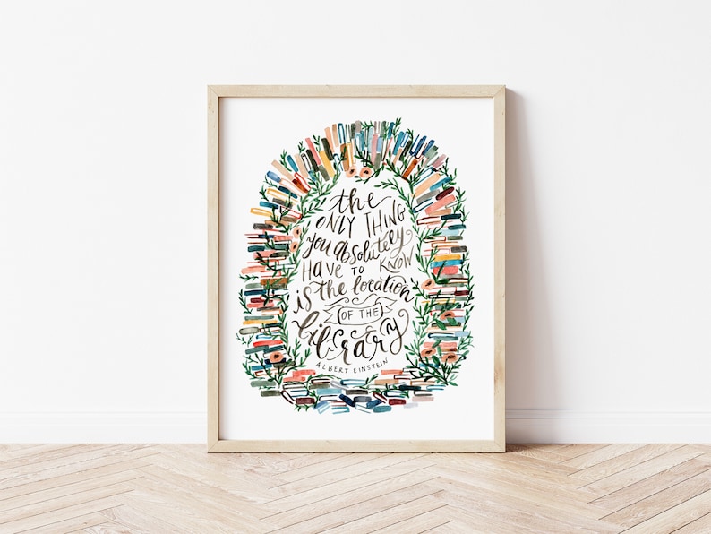 Book Wall Art Print / Book Lover Gift / Library Decor / The image 4