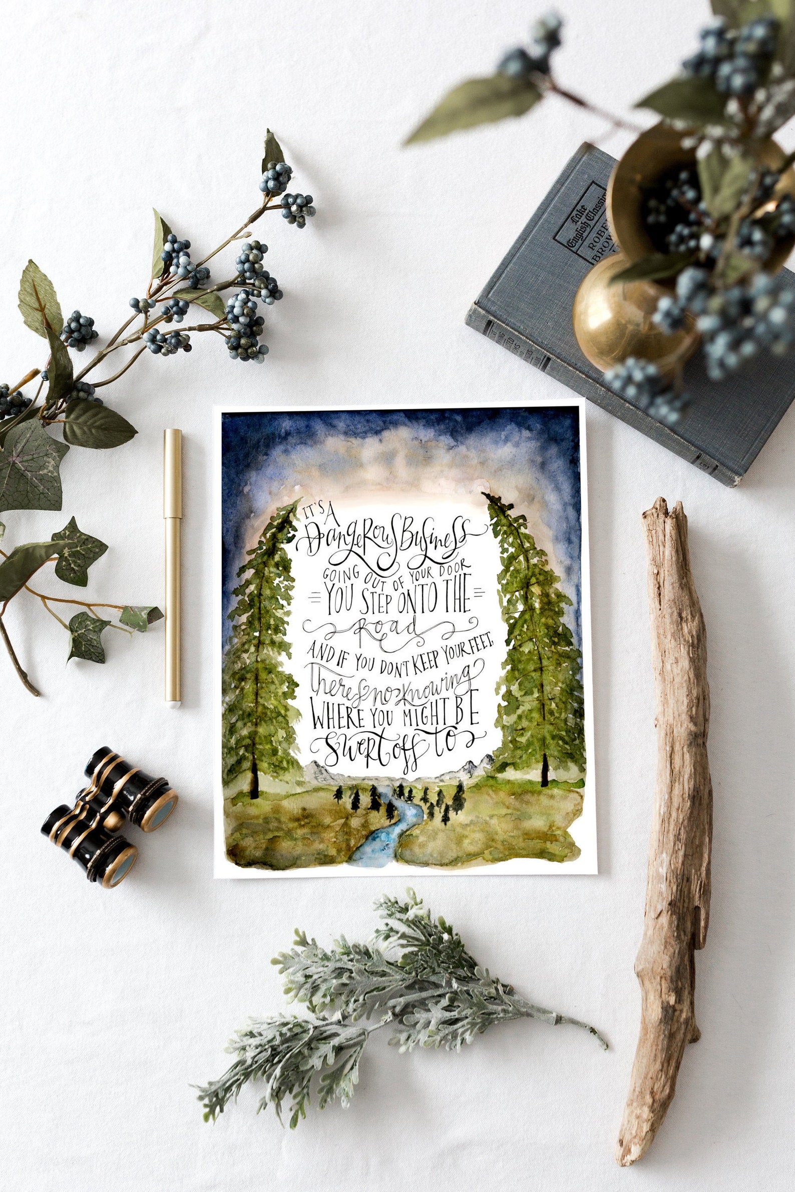 LOTR Book Art Gift / It's a Dangerous Business Going Out Your Door // 8