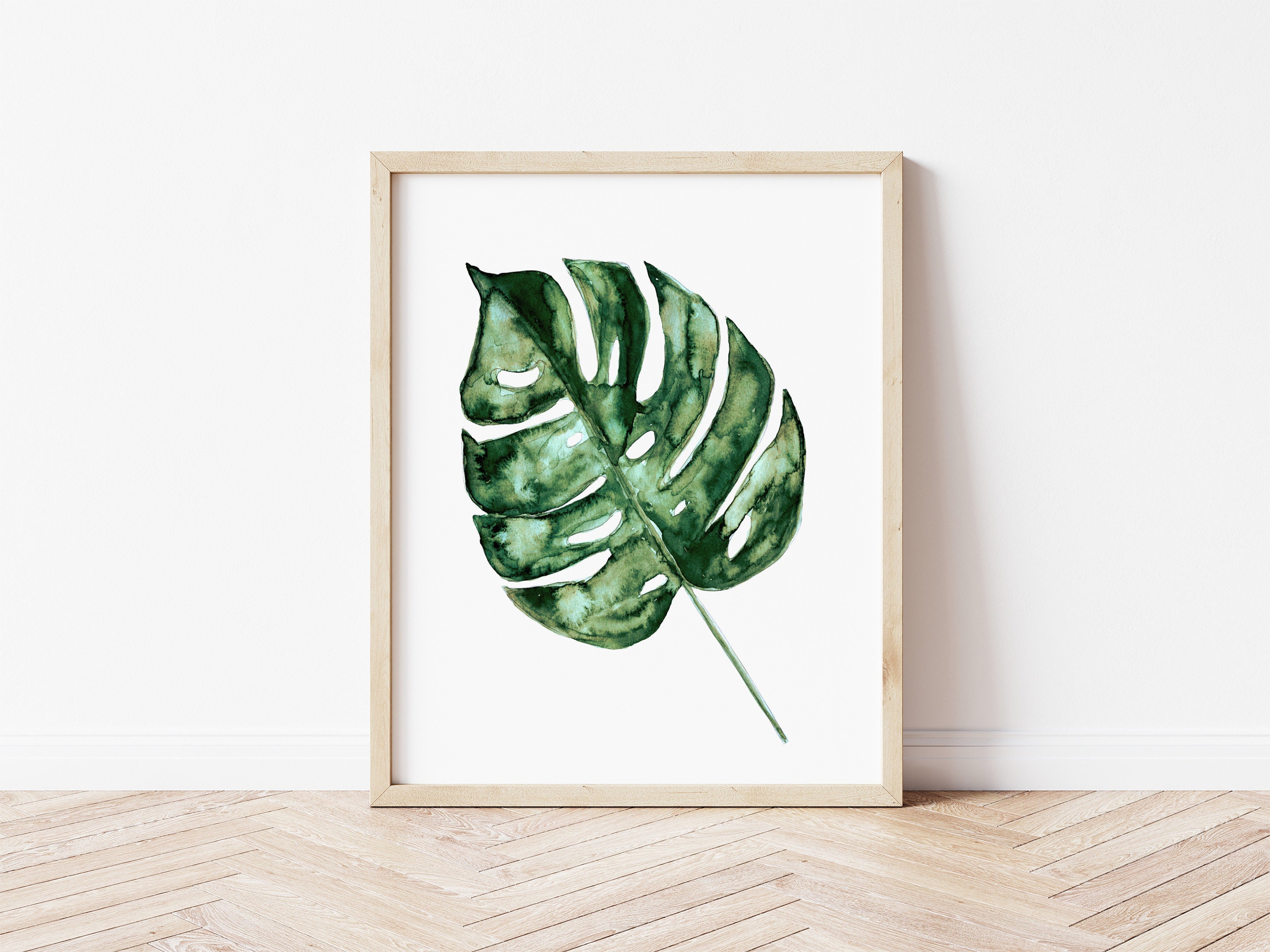 Botanical Print / Monstera Leaf // Hand Painted / 8 X 10 / Art - Etsy ...