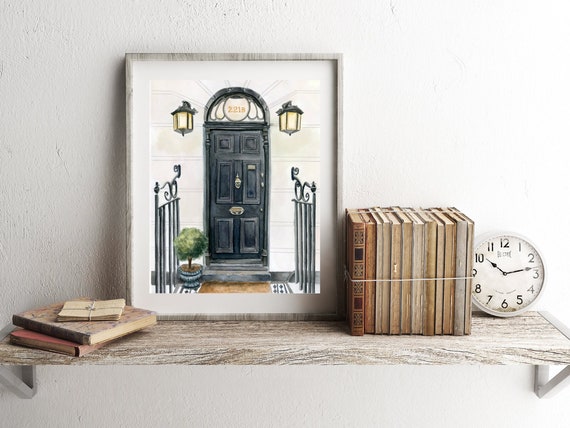 221B Baker Street Watercolor Print: Sherlock Holmes Book Lover Gift