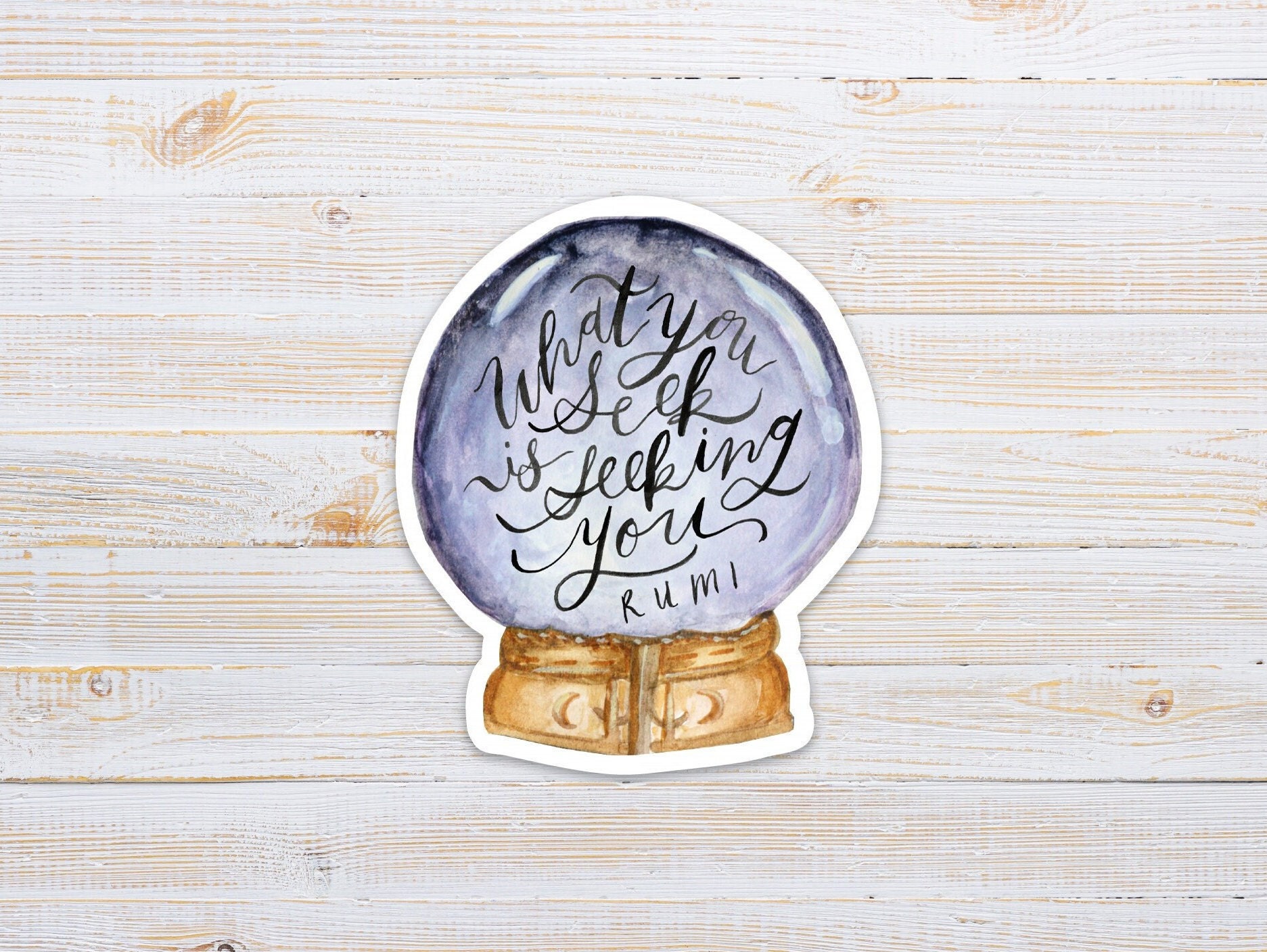 Crystal Ball Vinyl Sticker Hand Painted Friend Gift Etsy