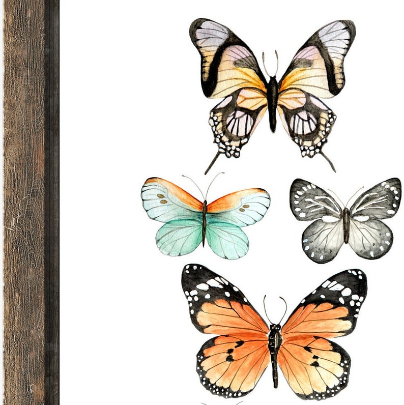 Vintage Butterfly Art Print: Watercolor Monarch Painting (8x10) - Etsy