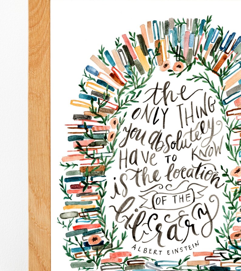 Book Wall Art Print / Book Lover Gift / Library Decor / The image 1