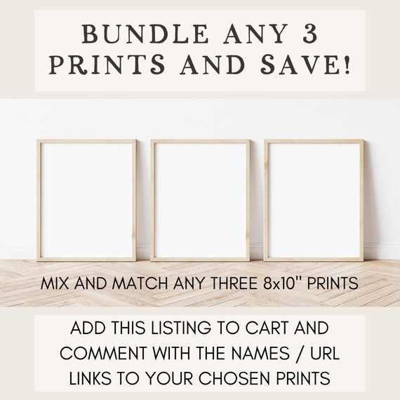 BUNDLE ANY 3 8 X 10 Prints in the Shop and Save - Etsy