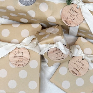 Personalised Mindful Christmas Gifting Tags set of 4 - Want, Need, Read, Wear Gift Tags | Christmas wooden custom named tags