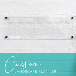 Custom Slim Landscape Weekly Wall Planner - Clear Acrylic Whiteboard Calendar - Family Wall-Mounted Planner Organiser