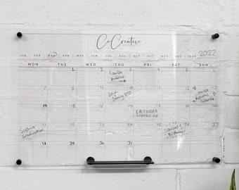 Custom monthly wall planner - acrylic whiteboard  calendar - family wall planner organiser