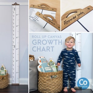 courbe de croissance des enfants | Tableau de croissance portable amovible en toile | Tableau des hauteurs impériales et métriques | Règle pour enfants | Graphique de croissance de la famille