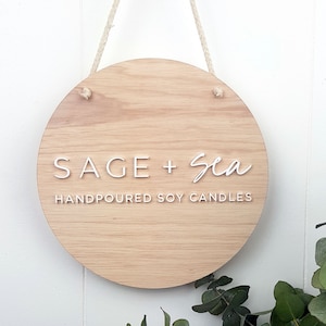 Wooden and Acrylic Business Sign -  Custom Logo Sign with 3D Lettering - Personalised Business Sign - Market Stall Sign - Logo Sign