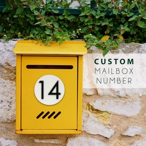 Custom Mailbox Numbers - Disc Design | Adhesive Letterbox Numbers | Post Box Numbers | Mailbox Décor | House Numbers | Unit Apartment Number