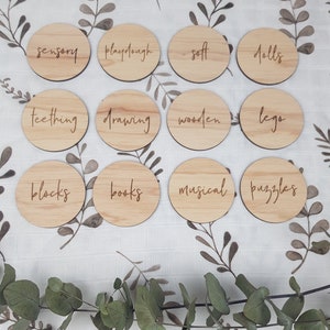 Personalised Wooden Toy Labels Ikea Trofast wooden labels play room labels, Wooden Toy Box Tags Timber Toy Storage Labels image 7