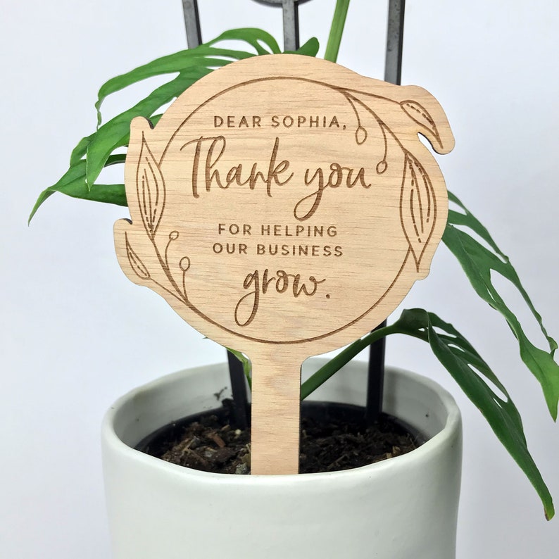 Personalised Planter Stick  Custom teacher Plant Gifts  Standard Wording