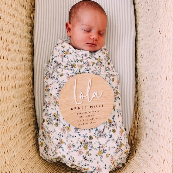 Birth Announcement Sign Personalised Baby Plaque Lasercut Etsy