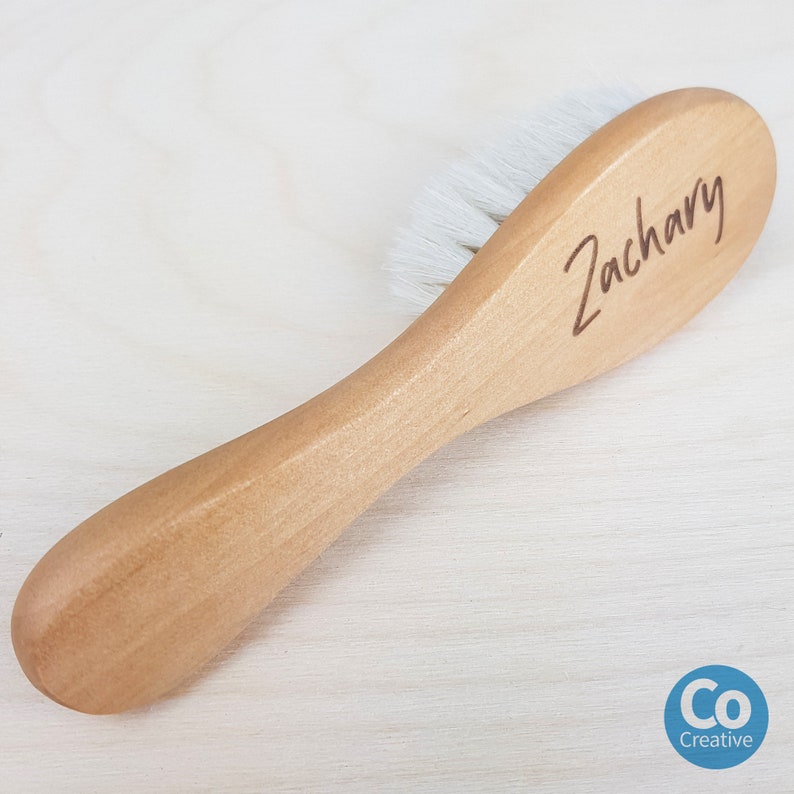 Personalised Baby Hair Brush Wooden Engraved Lasercut Timber Etsy