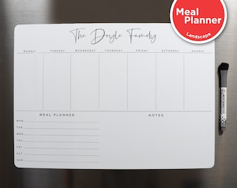 Custom A3 Weekly MEAL Planner with Notes Section | Magnetic Whiteboard Meal Planner