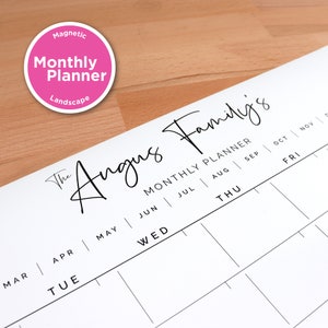 Aangepaste maandelijkse koelkastplanner - magnetische whiteboard-maandkalender - gepersonaliseerde gezinsplanner - gezinsplanner
