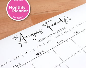 Custom Monthly Fridge Planner - Magnetic Whiteboard Monthly Calendar - Personalised Family Organiser - Family Planner