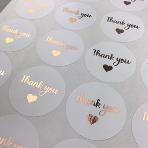 Round Foil Stickers for Wedding Invites - Personalised Thank You Stickers with Metallic Foil Add-On | Wedding Favor and Envelope Stickers