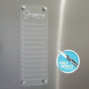 Custom Fridge Acrylic Shopping List and Checklist | WHITE UV Print