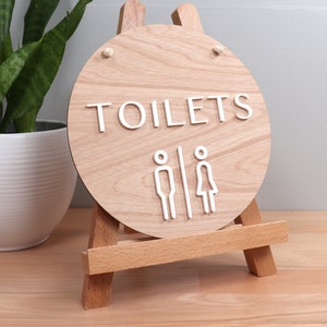 Toilet Wooden Business Sign -  Restroom Sign, Toilet Sign, Bathroom Door Sign, Bathroom Signs, WC Sign, Toilet Door Sign, Wood Restroom Sign