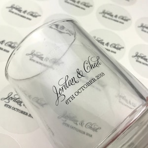 Round Clear Stickers for Wedding Invites and Wedding Favors - Personalised Transparent Wedding Stickers | Custom Clear Labels