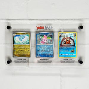 Custom Trading Card Display Frame - Fits 1-4 Cards | Personalised Trading Card Wall Mounted Display | Clear Acrylic Playing Card Display