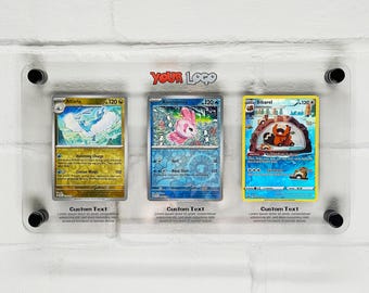 Benutzerdefinierter Sammelkartenrahmen für 1-4 Karten | Personalisierte Trading Card Wand montiert Display | Klare Acryl Spielkarte Display