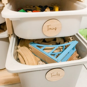 Personalised Wooden Toy Labels Ikea Trofast wooden labels play room labels, Wooden Toy Box Tags Timber Toy Storage Labels image 8