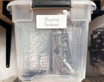 MONOCHROME Acrylic Personalised Toy Storage Labels with Illustrations | Ikea Trofast Storage