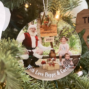 Personalised Photo Christmas Tree Ornament - Custom Photograph Christmas Ornaments | Family Christmas | My First Christmas | Our First Xmas
