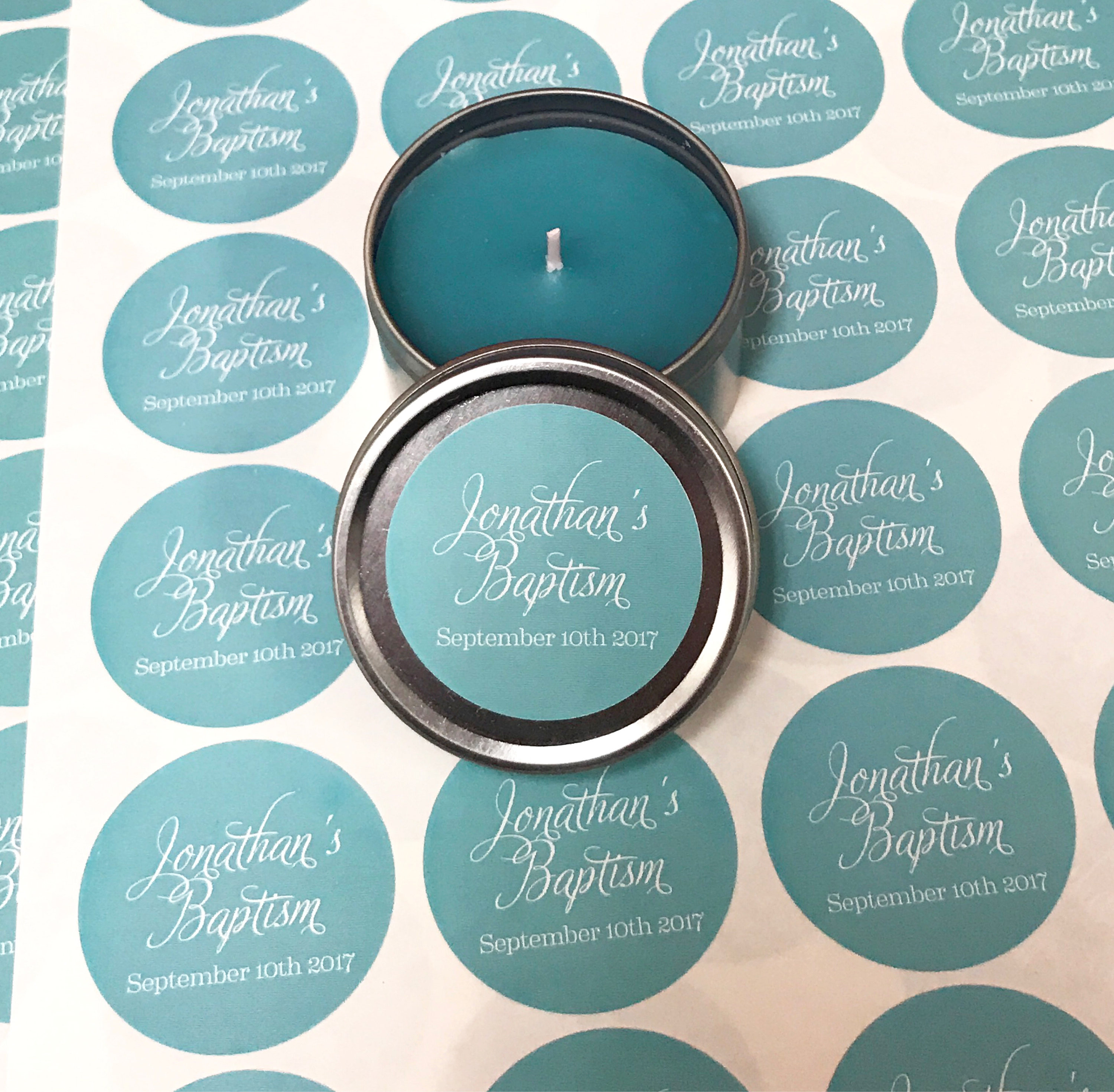 Candle Tins with custom stickers for weddings favors Etsy