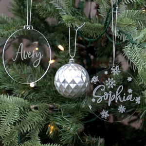 Personalised Christmas Tree Ornament - Clear Acrylic UV Printed Christmas ornaments | Custom Christmas Bauble | Christmas Tree Gift