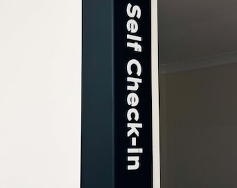 Letrero de señalización comercial personalizado con esquinas revestidas / Letrero de pared con letras 3D para registro y recepción