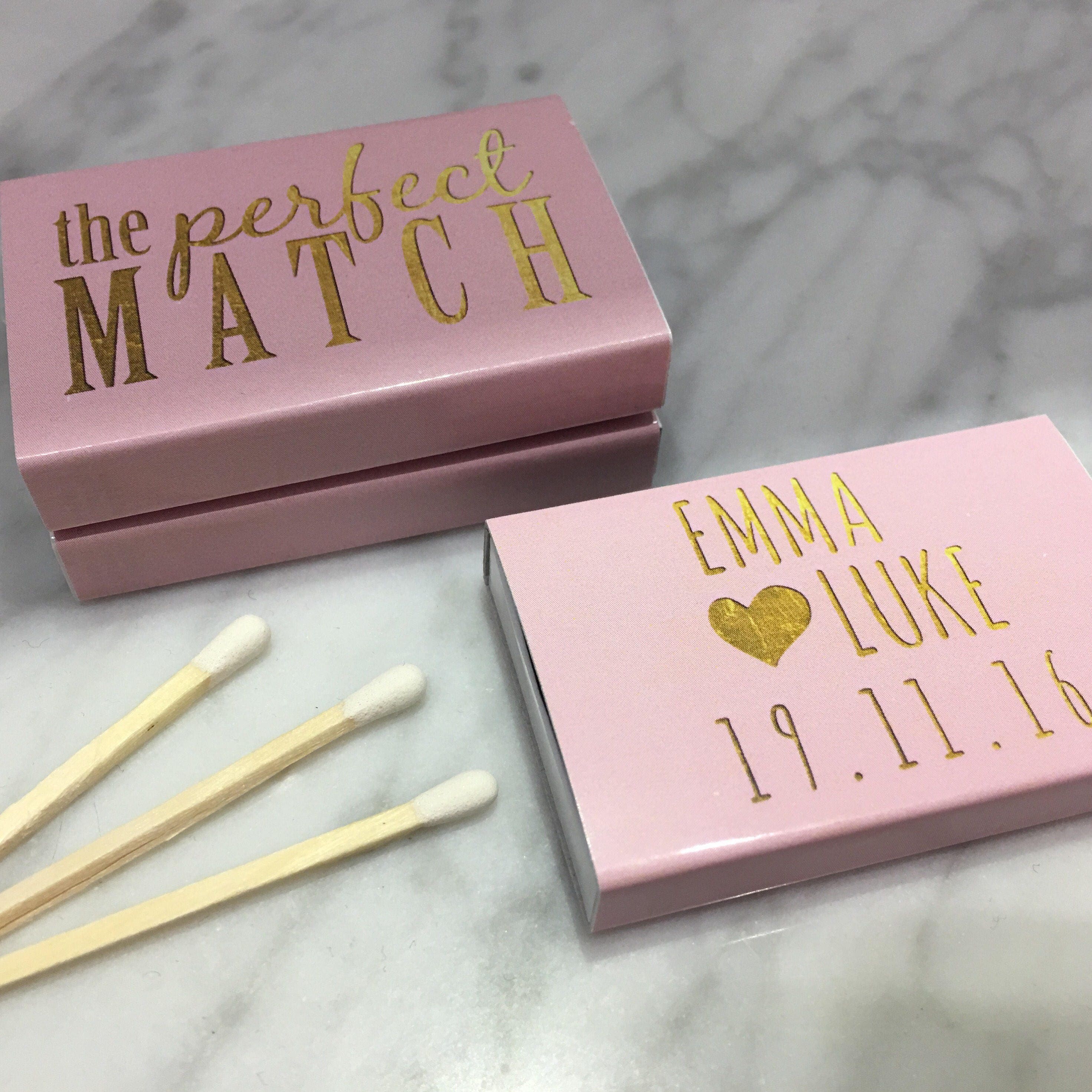 Custom Wedding Match Boxes. Gold Matches 50 Wedding Match Etsy Australia