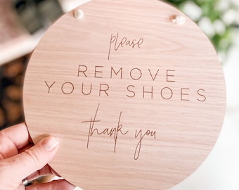 Shoes Off Sign - Please Removes shoes | Welcome Door Sign - No Shoes Indoors Sign - Hanging Door Sign | Home Signs and Decor