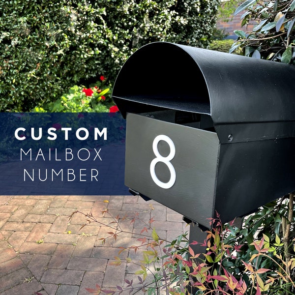 Custom Mailbox Number, stand alone numbers, modern mail box décor, self adhesive, letter box sized number
